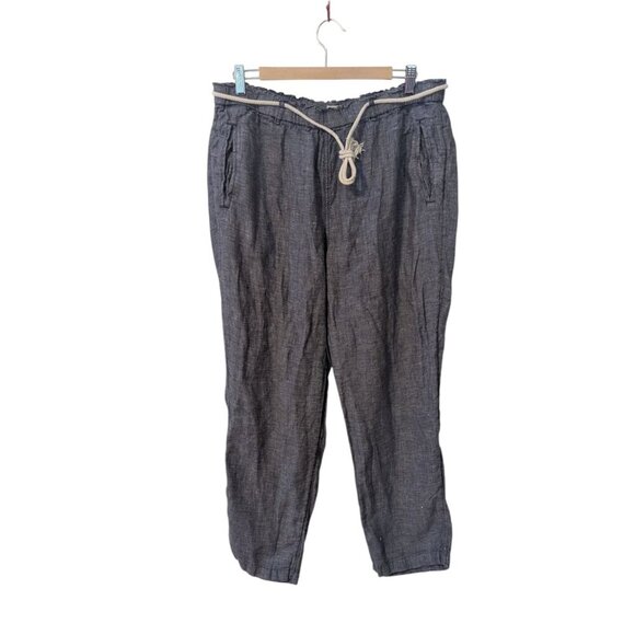 C&C California 100% Linen Pants Fisherman Core Lagenlook Chambray Rope Nautical - Picture 8 of 8